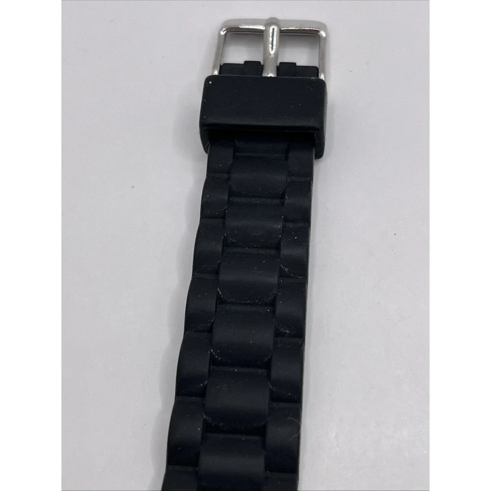 American‎ Eagle Outfitters Women's Quartz Watch Black Silicone Band- New Battery